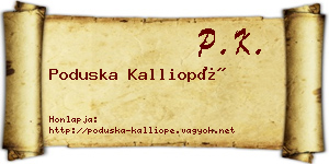 Poduska Kalliopé névjegykártya